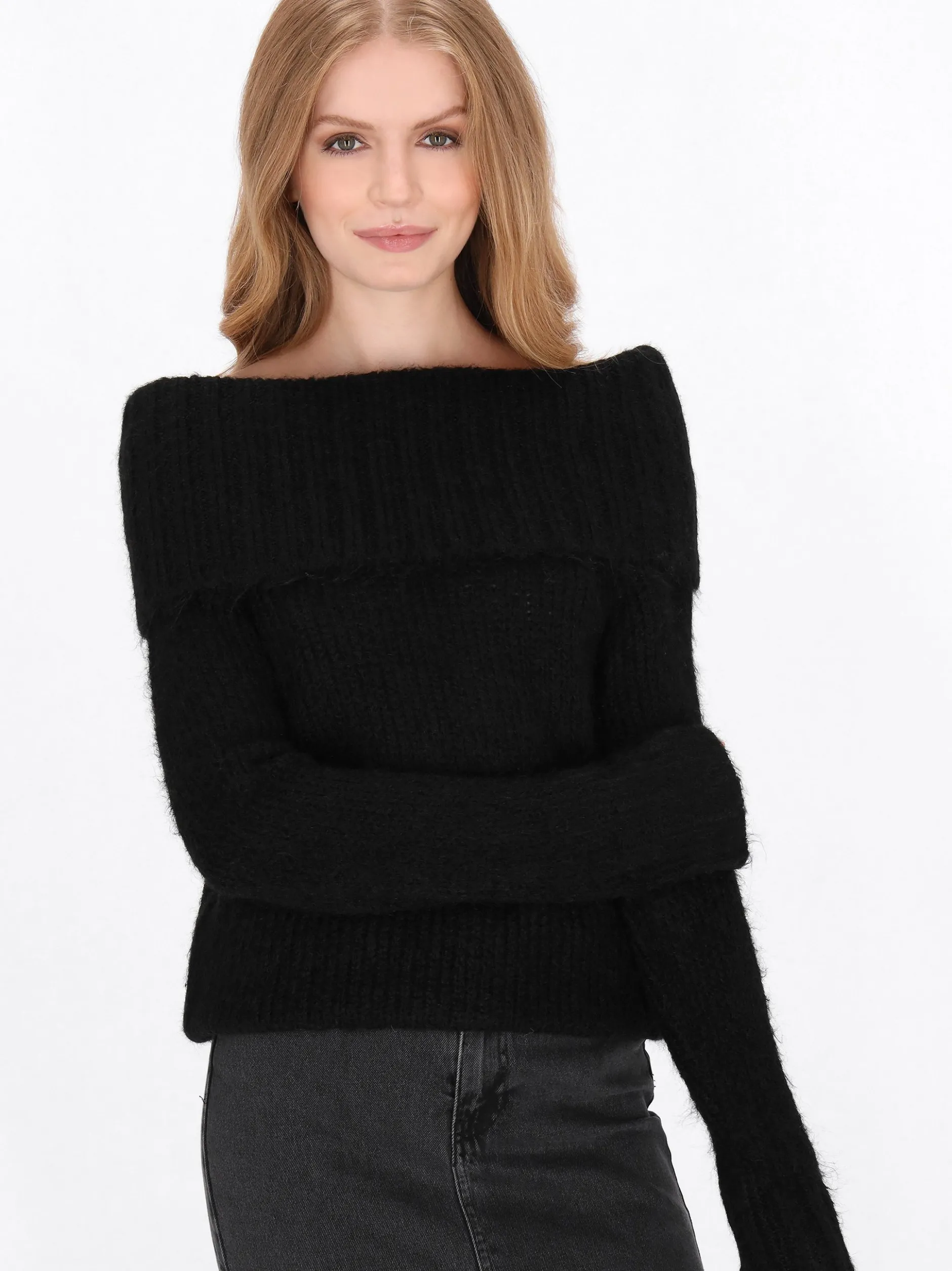 Dreimaster Damen Pullover in schwarz