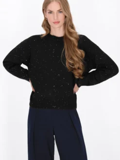 Dreimaster Damen Pullover in schwarz