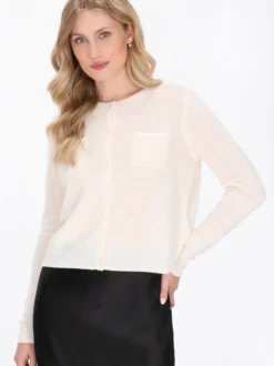 Dreimaster Damen Strickjacke in weiß