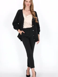 Dreimaster Damen Strickjacke in schwarz