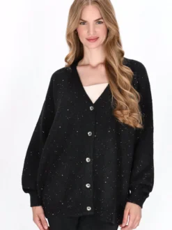 Dreimaster Damen Strickjacke in schwarz