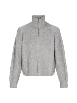 Dreimaster Damen Strickjacke in grau