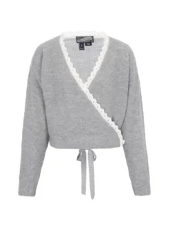 Dreimaster Damen Strickjacke in grau