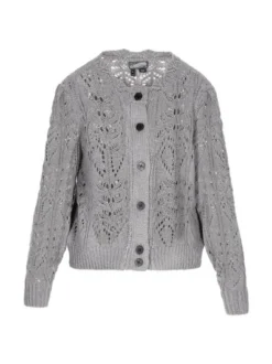 Dreimaster Damen Strickjacke in grau