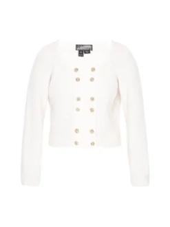 Dreimaster Damen Strickjacke in weiß