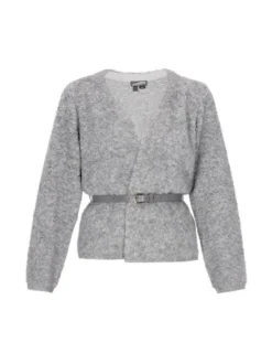 Dreimaster Damen Strickjacke in grau
