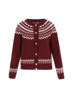 Dreimaster Damen Strickjacke in rot