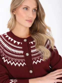 Dreimaster Damen Strickjacke in rot