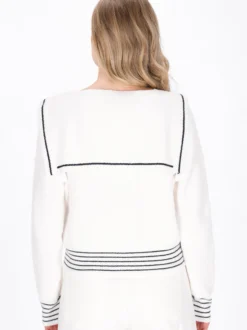 Dreimaster Damen Strickjacke in weiß