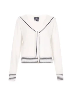 Dreimaster Damen Strickjacke in weiß