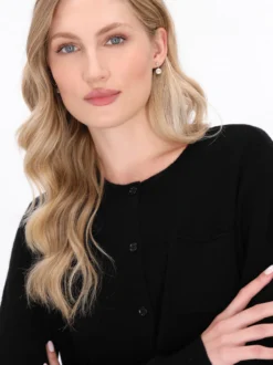 Dreimaster Damen Strickjacke in schwarz