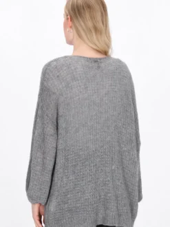 Dreimaster Damen Strickjacke in grau