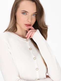 Dreimaster Damen Strickjacke in weiß