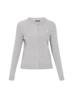 Dreimaster Damen Strickjacke in grau