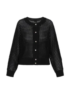 Dreimaster Damen Strickjacke in schwarz