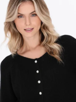 Dreimaster Damen Strickjacke in schwarz