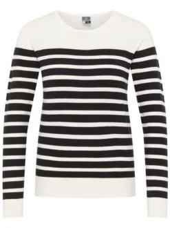 Dreimaster Damen Strickpullover in weiß