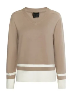 Dreimaster Damen Strickpullover in schlamm