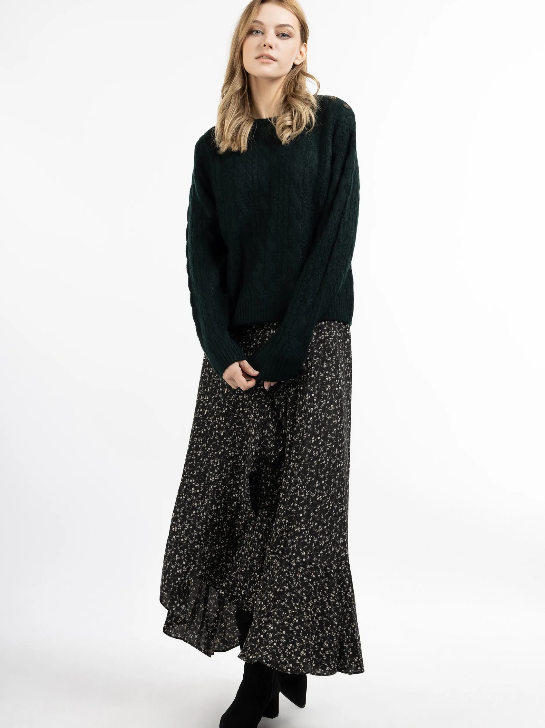 Dreimaster Damen Strickpullover in grün