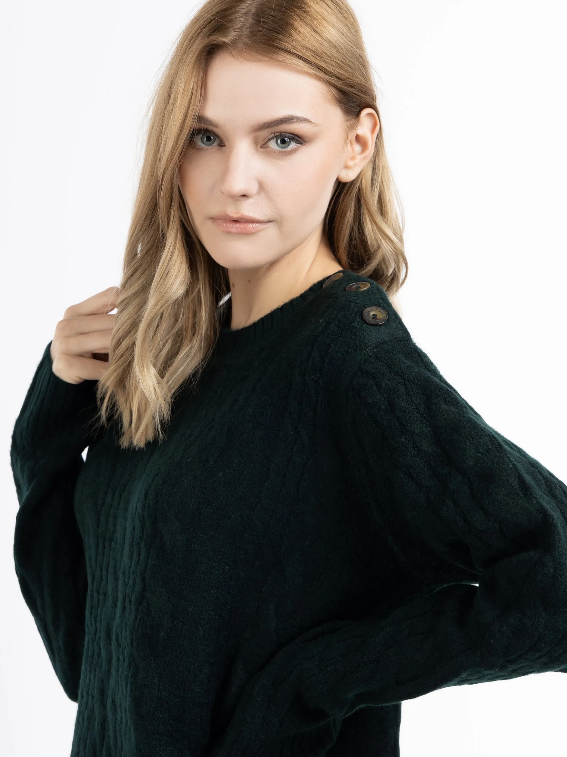 Dreimaster Damen Strickpullover in grün