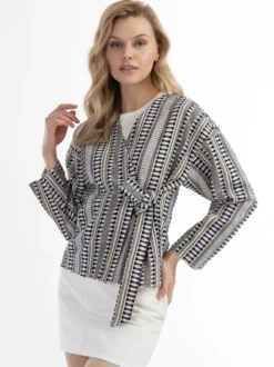 Dreimaster Damen Wickeljacke in marine