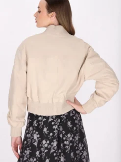 Dreimaster Damen Wildlederjacke in beige
