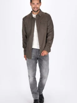 Dreimaster Herren Hemd in grau
