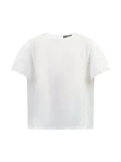 Dreimaster Mädchen Blusenshirt mit Spitze in weiß