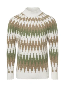 Drykorn Herren Strickpllover - Pireo in taupe weiß