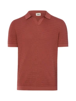 Drykorn Herren Strick-Poloshirt in cognac rot