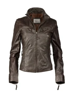 7 eleven Damen Lederjacke - SEEviana in braun