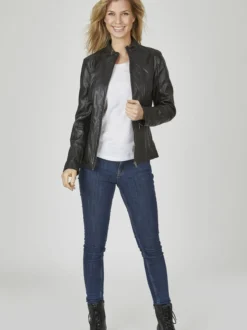 7 eleven Damen Lederjacke - SEJACKY in schwarz