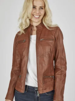 7 eleven Damen Lederjacke - SETRINA in braun