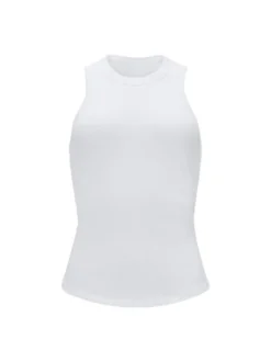 Fabletics Damen Top High Neck Rib mit integriertem BH in weiß