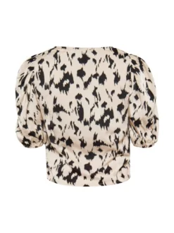 Faina Damen Bluse in beige - Ausschnitt: V-Ausschnitt