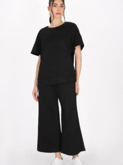 Faina Damen Bluse in schwarz - Ausschnitt: Rundhals