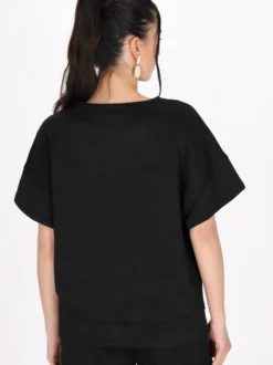 Faina Damen Bluse in schwarz - Ausschnitt: Rundhals