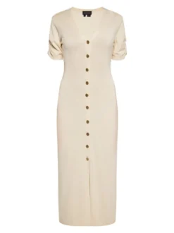 Faina Damen Kleid in beige - Länge: mittel