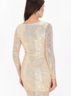 Faina Damen Kleid in beige - Länge: mittel