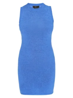 Faina Damen Kleid in blau - Ausschnitt: Rundhals
