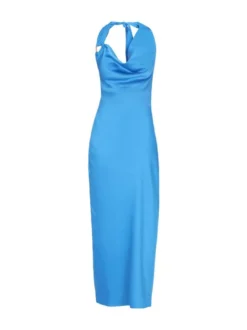 Faina Damen Kleid in blau - Länge: mittel