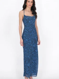 Faina Damen Kleid in blau - Länge: mittel