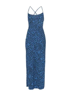 Faina Damen Kleid in blau - Länge: mittel