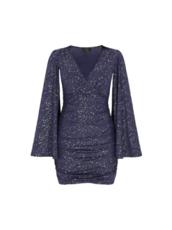 Faina Damen Kleid in blau - Länge: mittel