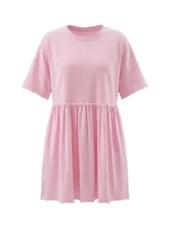 Faina Damen Kleid in grau - Ausschnitt: Rundhals