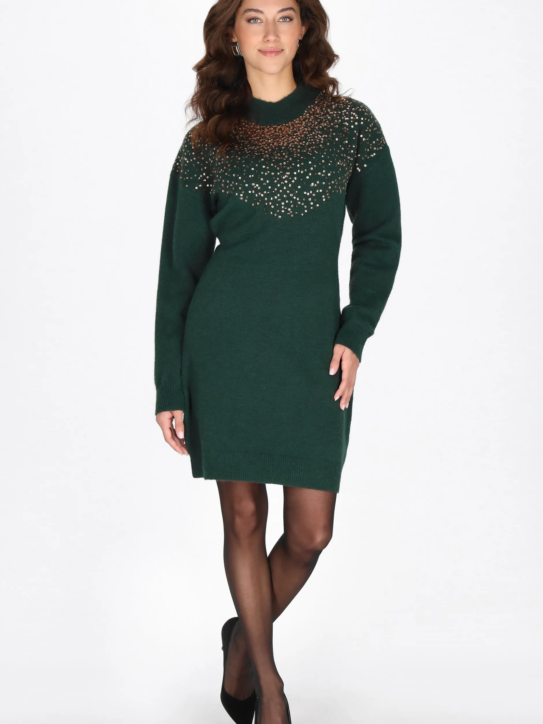 Faina Damen Kleid in grün - Länge: mittel