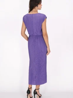 Faina Damen Kleid in lila - Ausschnitt: Rundhals