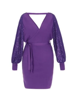 Faina Damen Kleid in lila - Länge: mittel