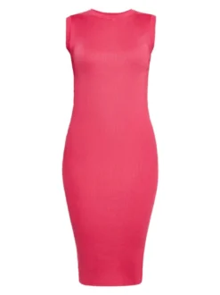 Faina Damen Kleid in pink - Ausschnitt: Rundhals