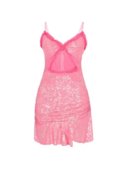 Faina Damen Kleid in rosa - Länge: mittel
